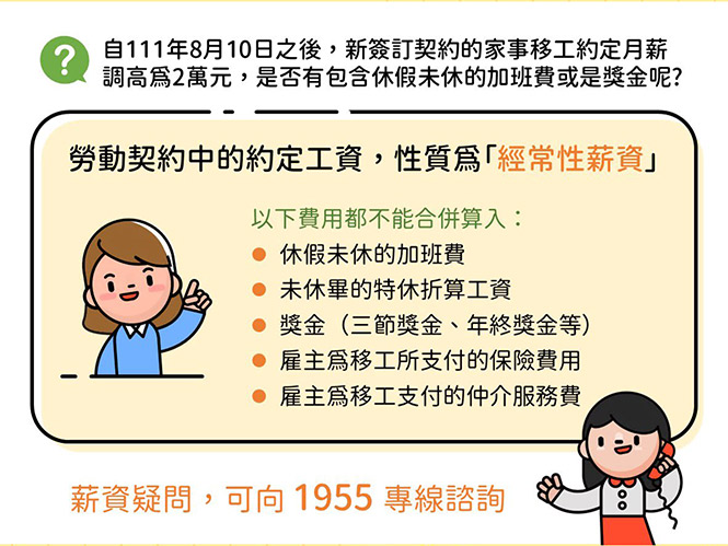 LINE@移點通-家事移工約定工資計算方式